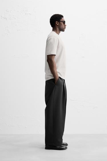 BASIC REGULAR FIT T-SHIRT - Pearl grey by Zara - Image 3