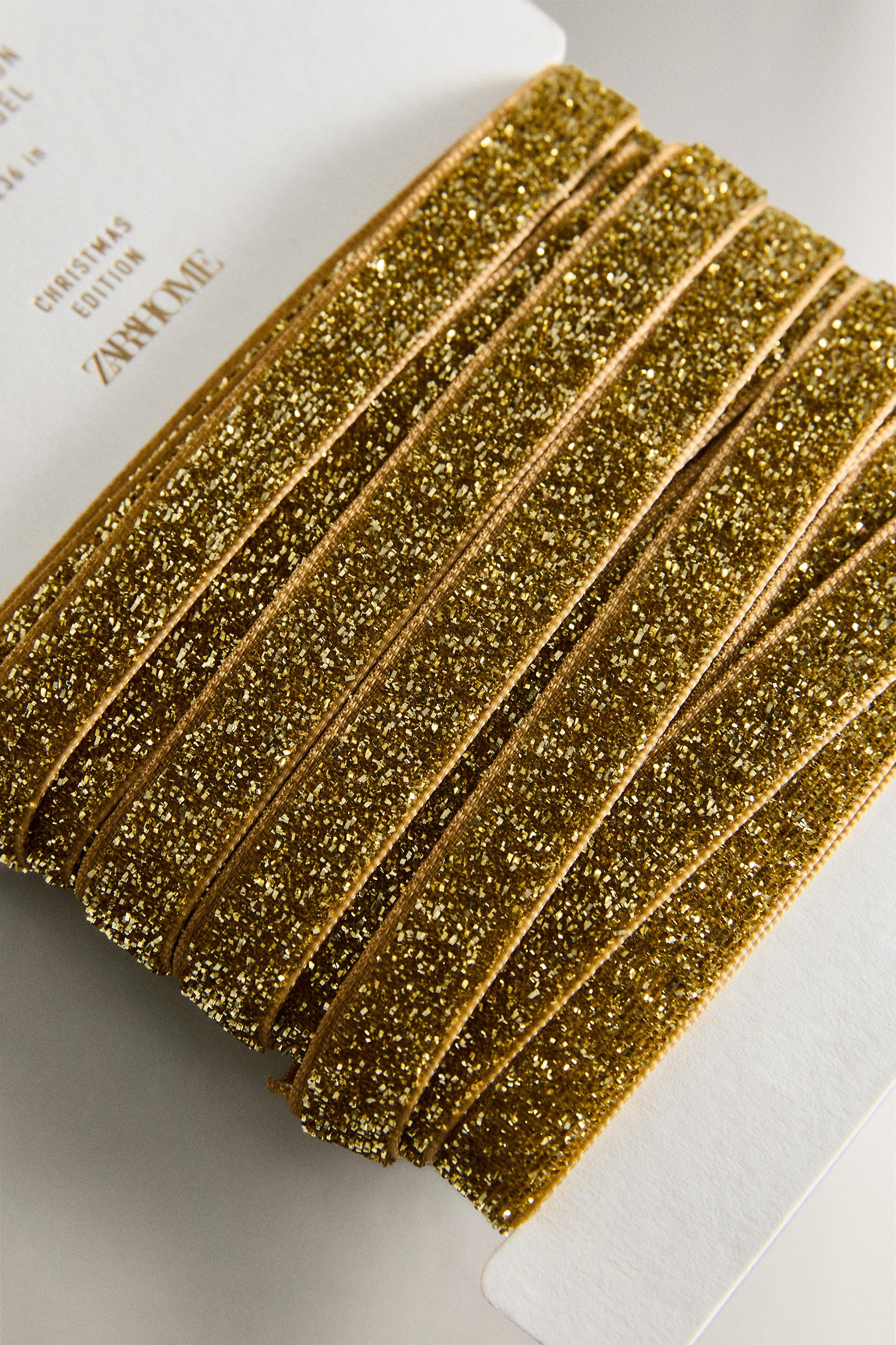 METALLIC THREAD CHRISTMAS GIFT RIBBON