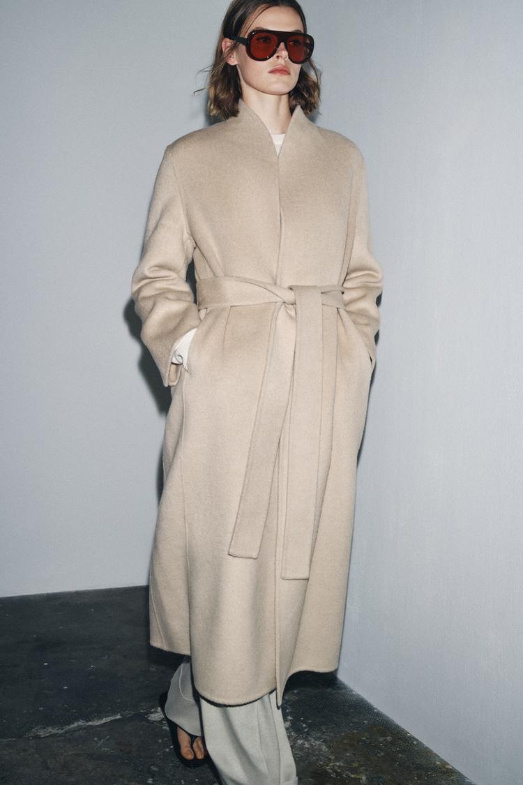 ZW COLLECTION LIMITED EDITION MINIMAL WOOL BLEND COAT Beige