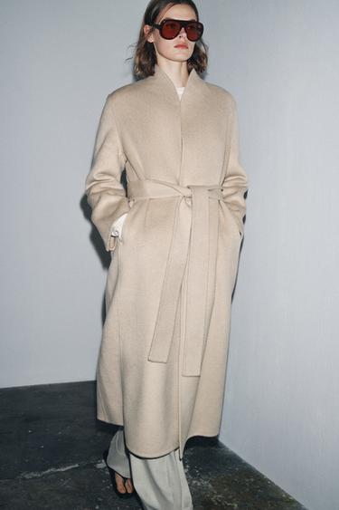 МІНІМАЛІСТИЧНЕ ПАЛЬТО ZW COLLECTION З СУМІШІ ВОВНИ LIMITED EDITION - бежевий Zara - Зображення 0
