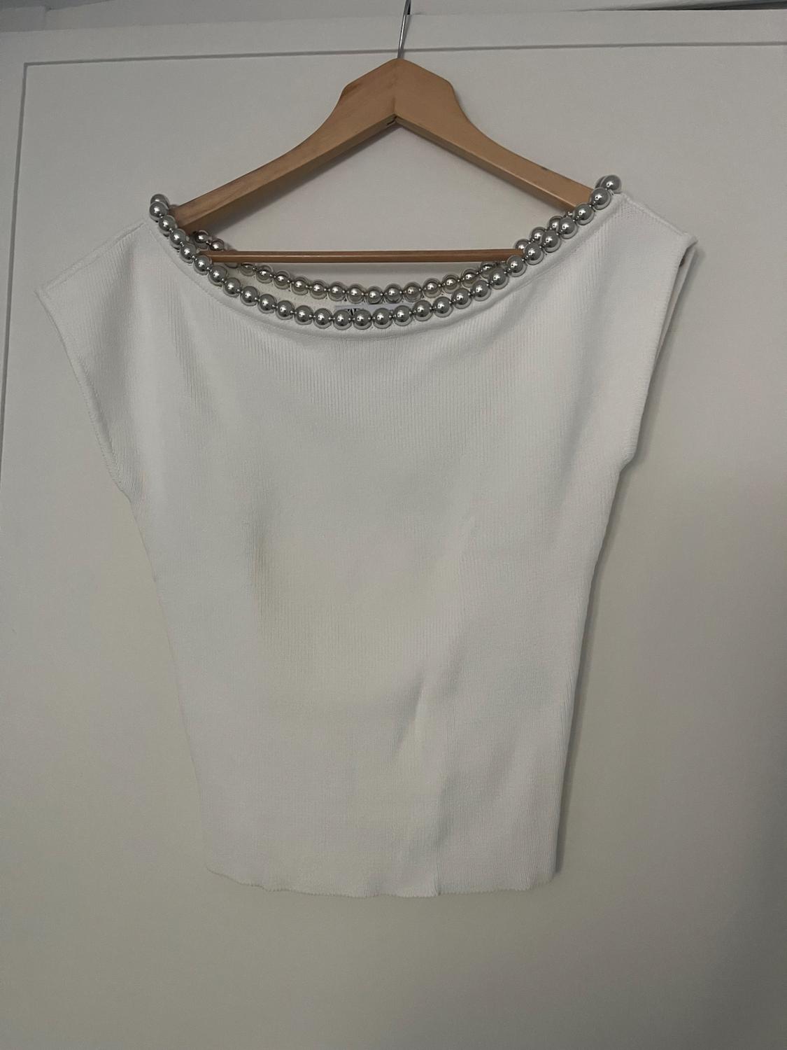 PLAIN KNIT TOP WITH BEADS - Image 2