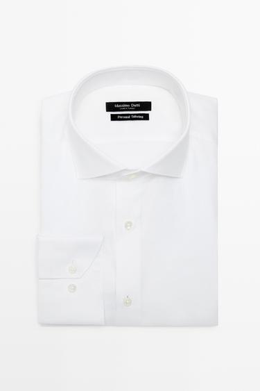 Chemise slim 100 % coton - Blanc de Zara