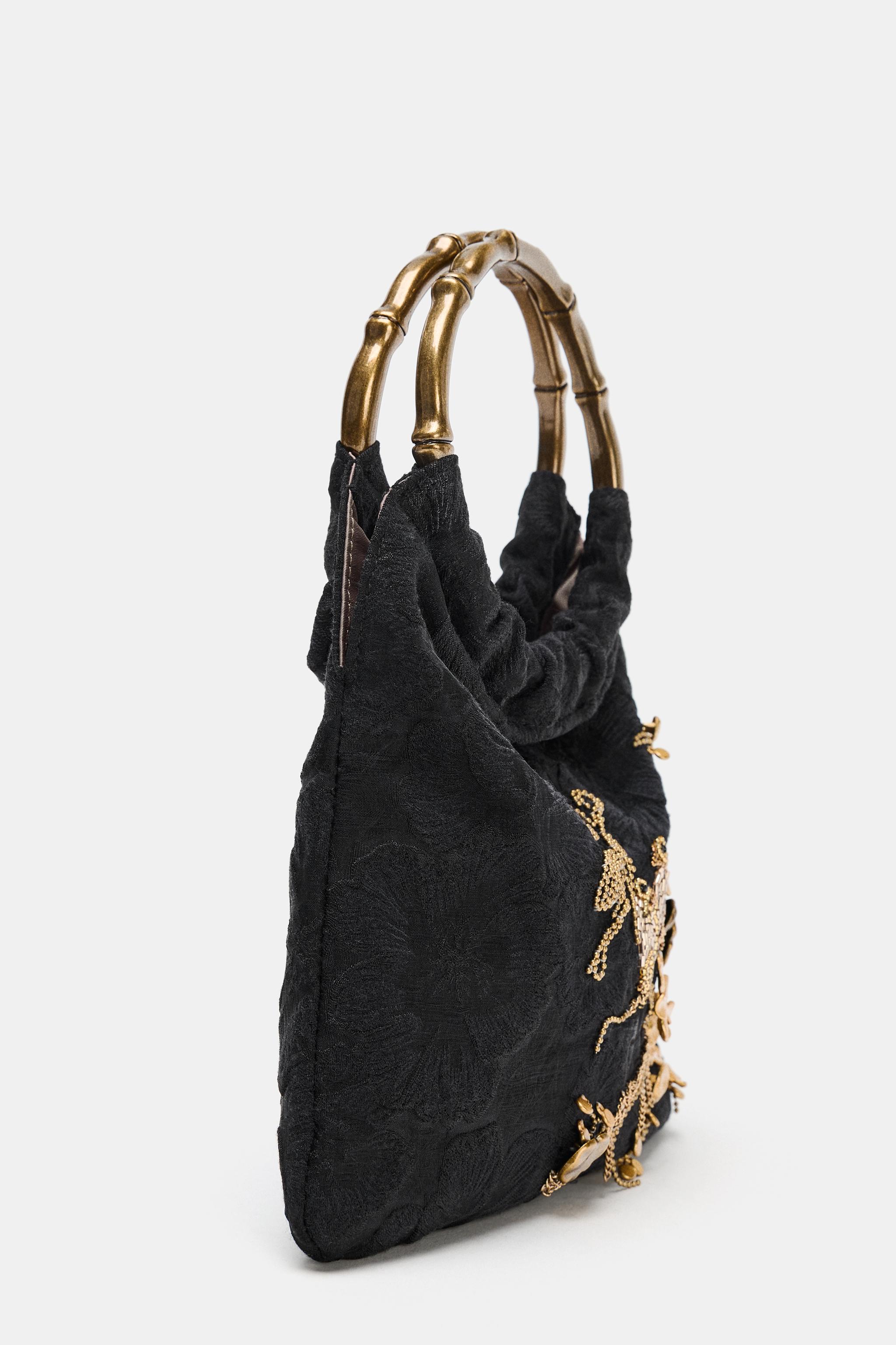 EMBROIDERED MINI BUCKET BAG