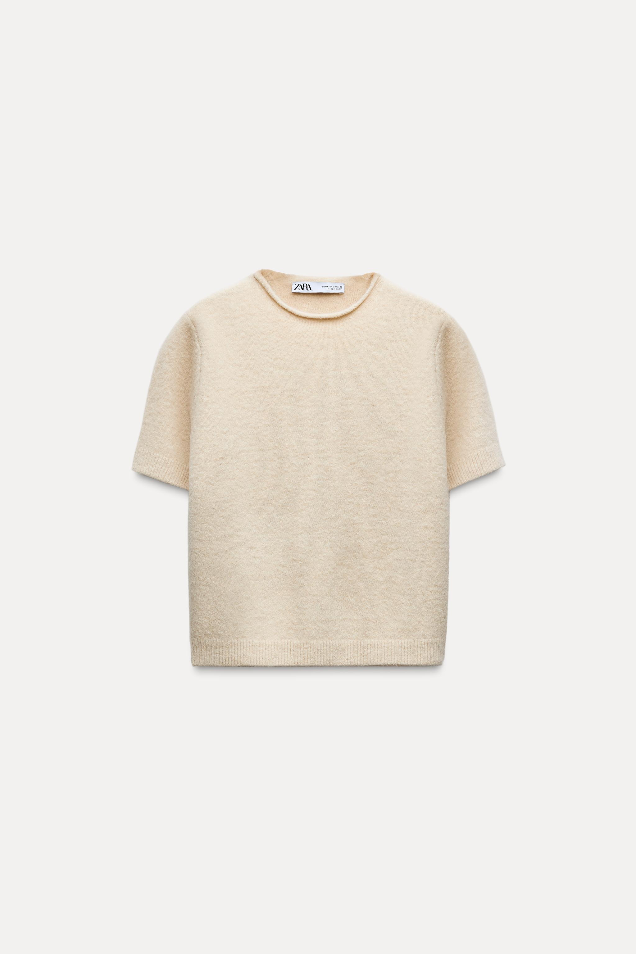 Pull beige zara sale