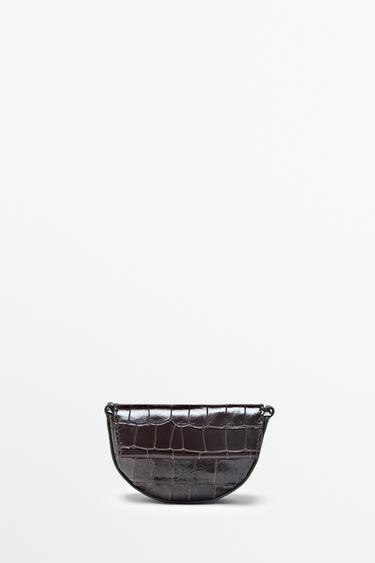 Croco-effect leather mini bag — Brown 2