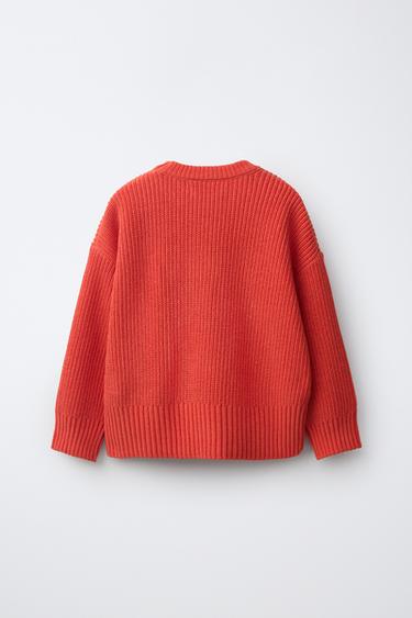 STRUCTURED KNIT SWEATER — Red / Orange 2