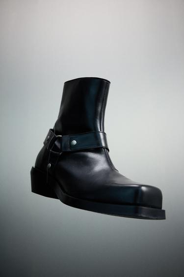 BOTA ARNÉS PIEL - Negro de Zara