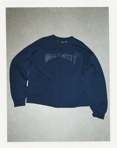 BLUZË HOODIE E LARË HELLO KITTY © 2025 SANRIO - Blu marinari nga Zara