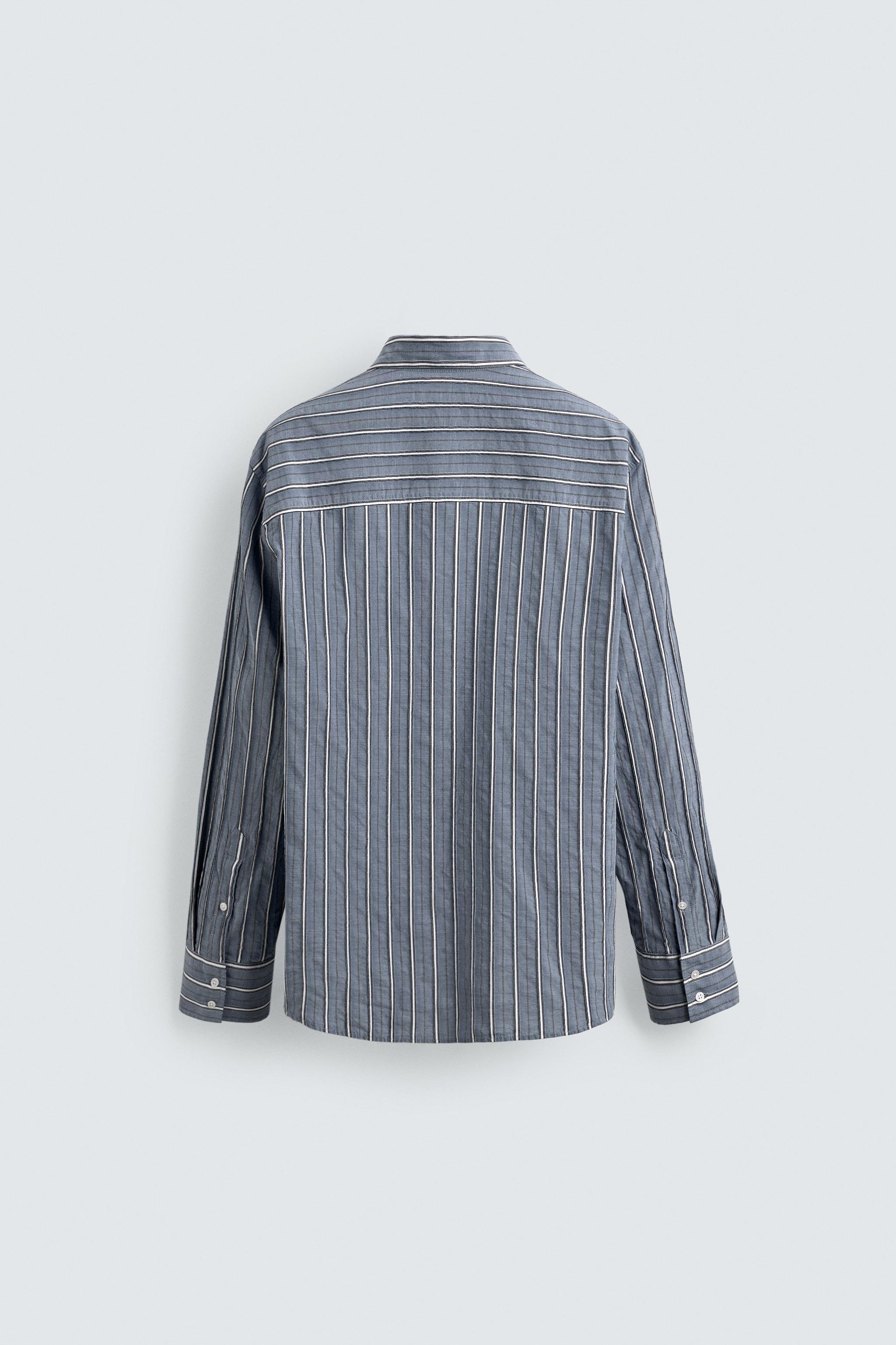 CHEMISE RELAXED FIT JACQUARD RAYURES