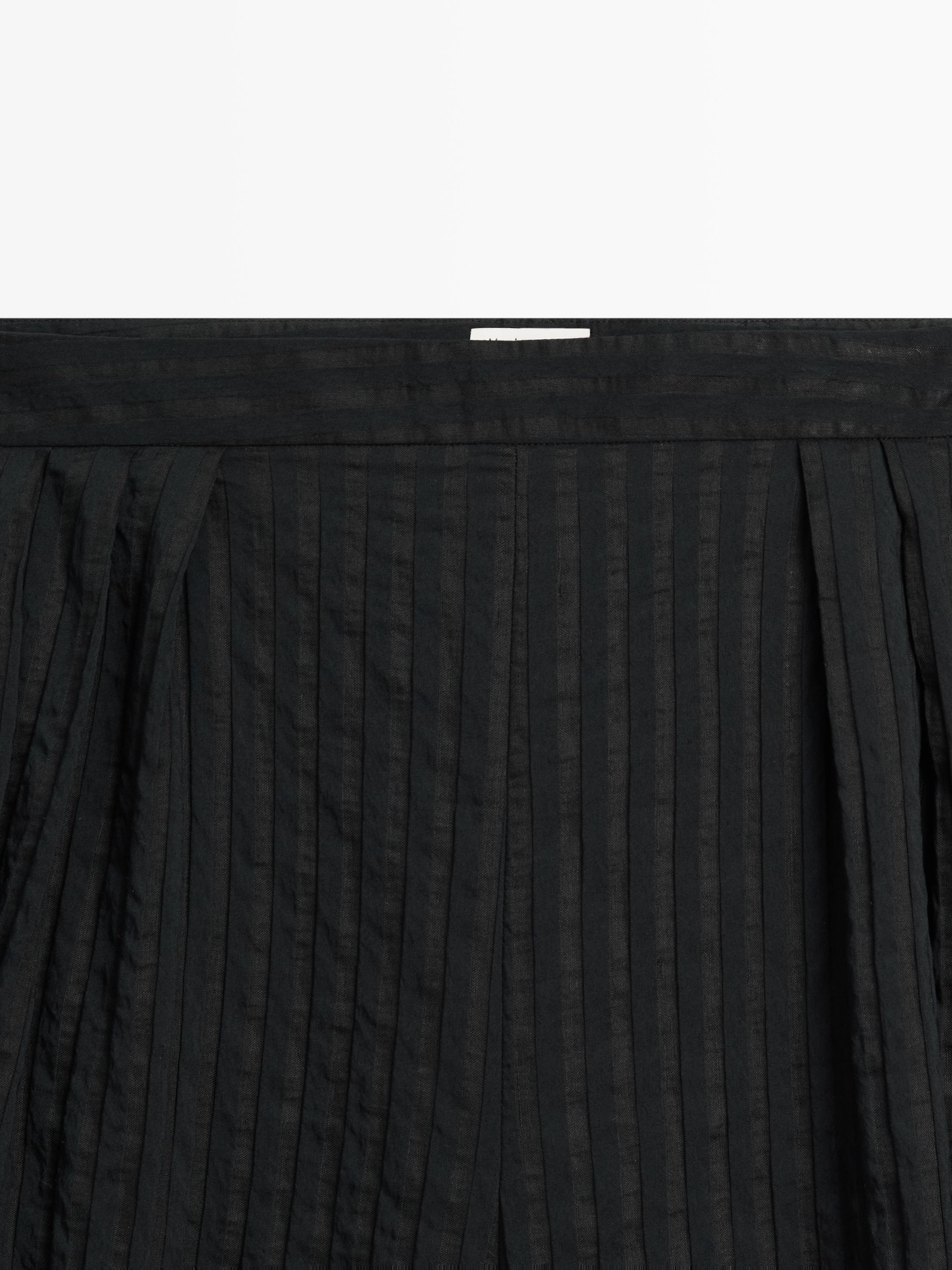 Flowing linen blend sarouel trousers