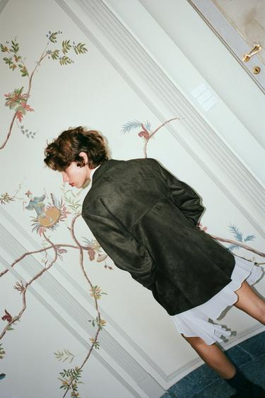 FAUX SUEDE BLAZER - Moss green by Zara - Image 4