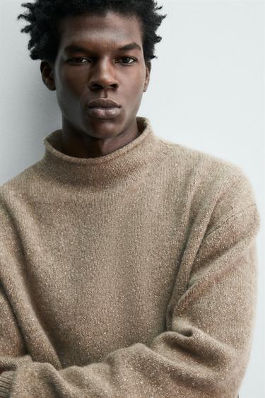 PULL LAINE ET SOIE BOUTONNÉ - Beige de Zara - Image 4
