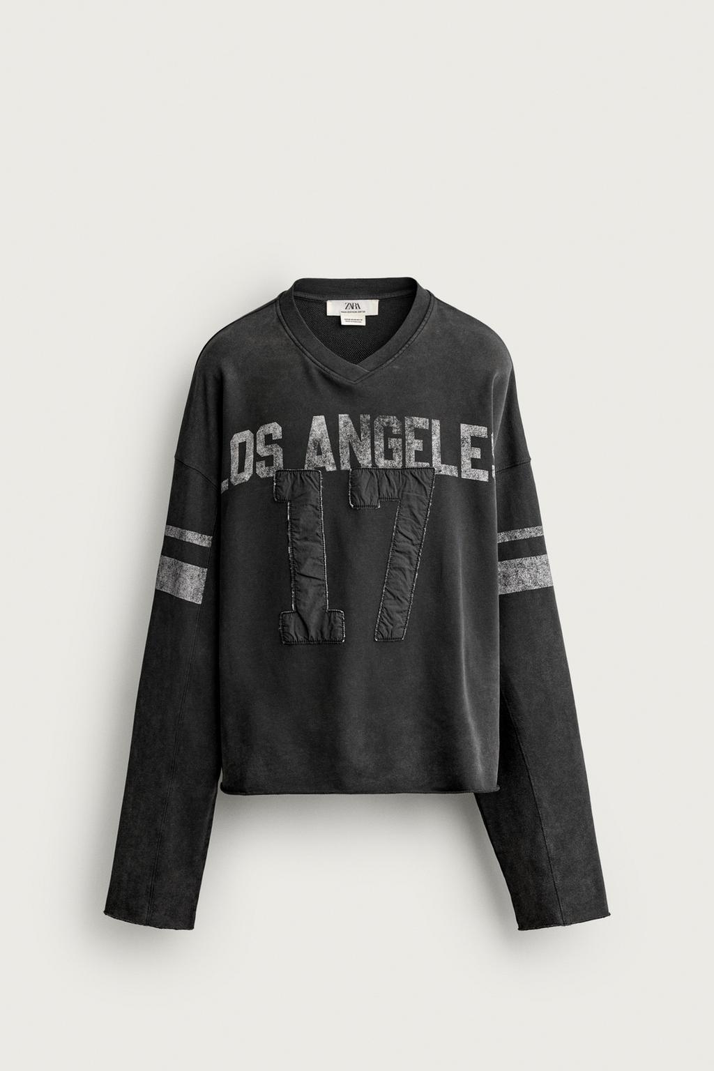 VINTAGE WASH EFFECT CROPPED FIT PATCH SWEATSHIRT