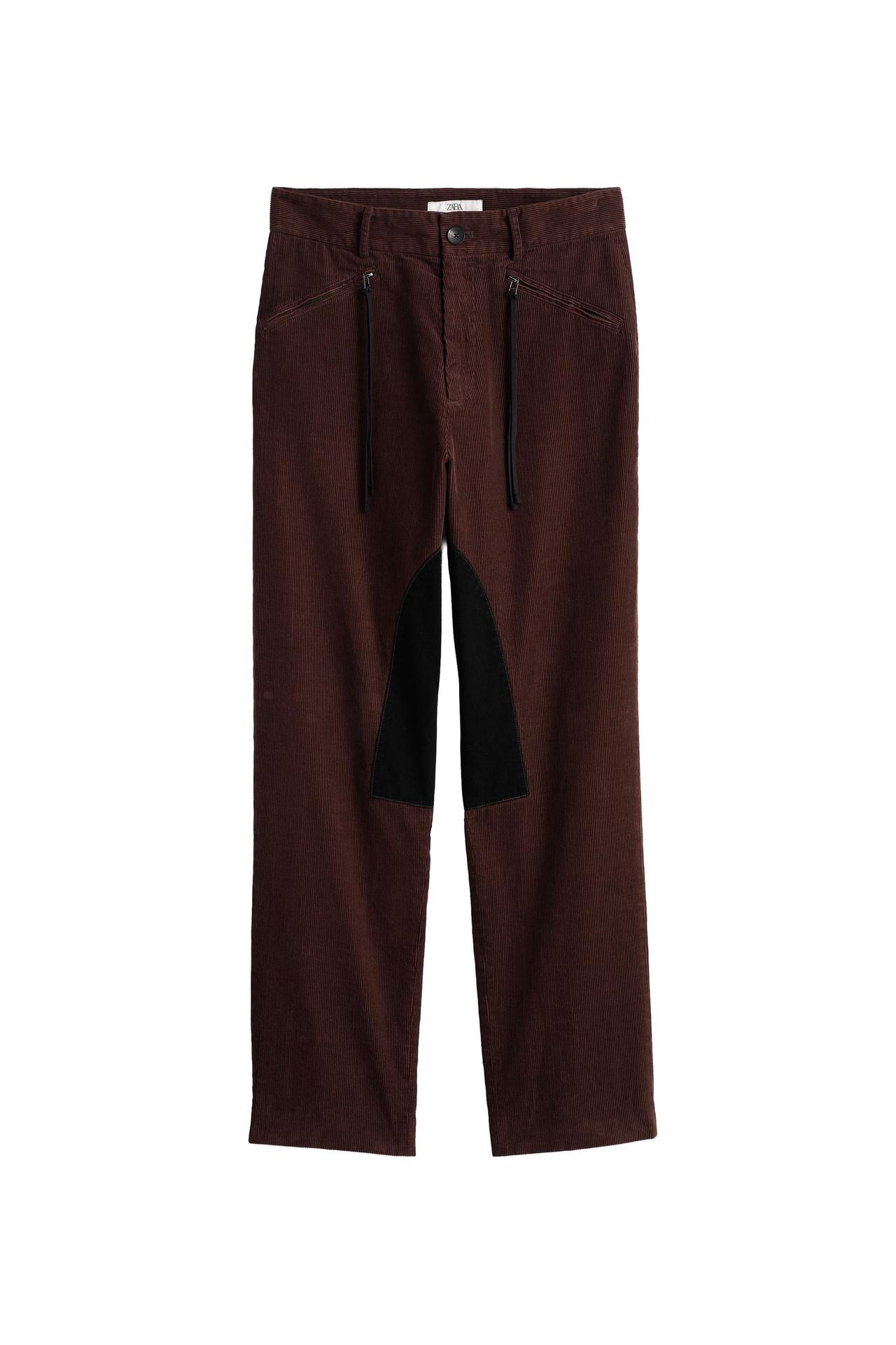 CONTRAST CORDUROY RELAXED FIT TROUSERS