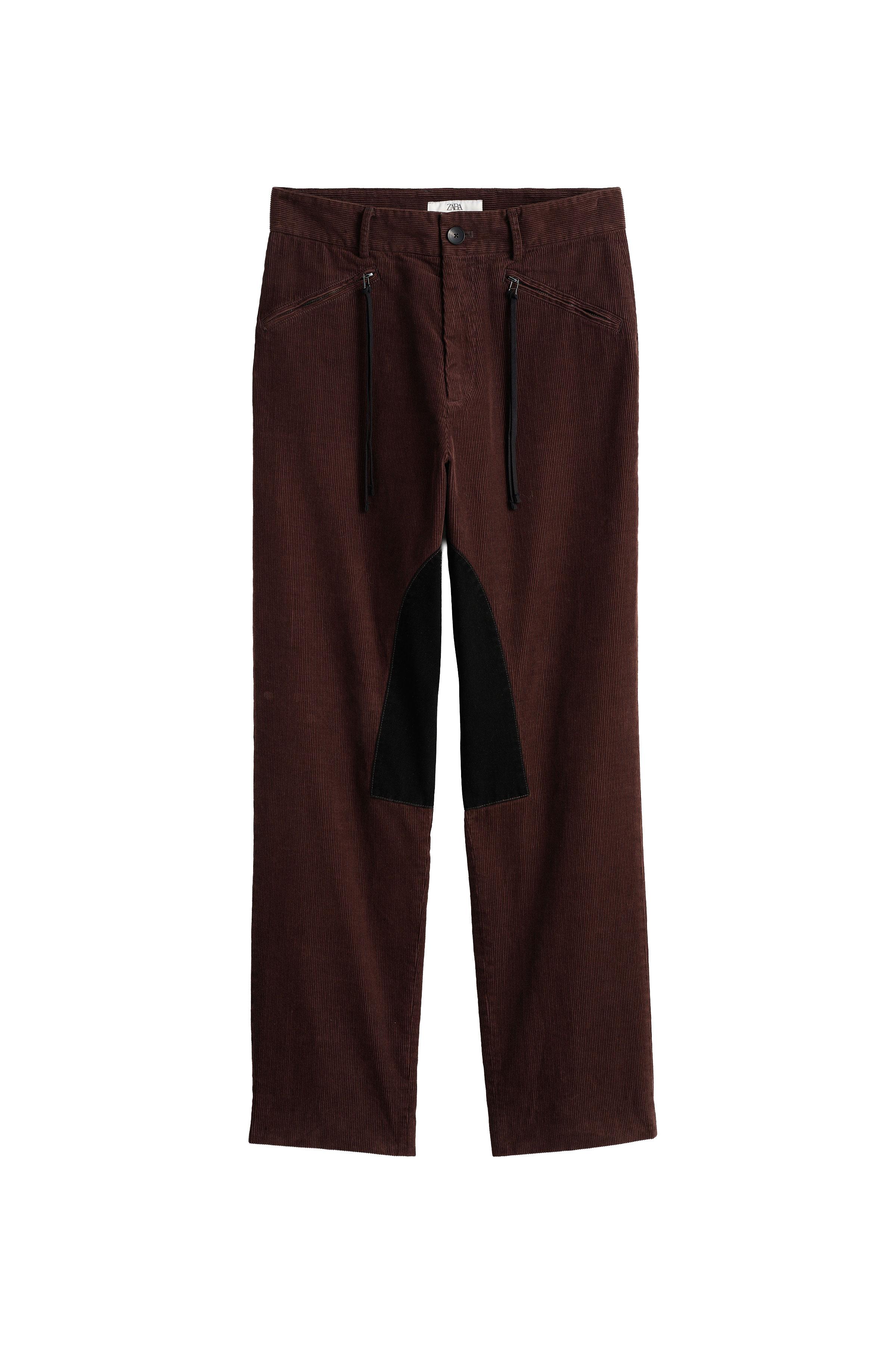 PANTALON COUPE DÉCONTRACTÉE VELOURS CÔTELÉ CONTRASTE