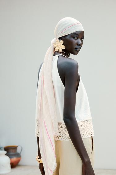 TOP RUSTIQUE BAS EN CROCHET - Beige clair de Zara - Image 3