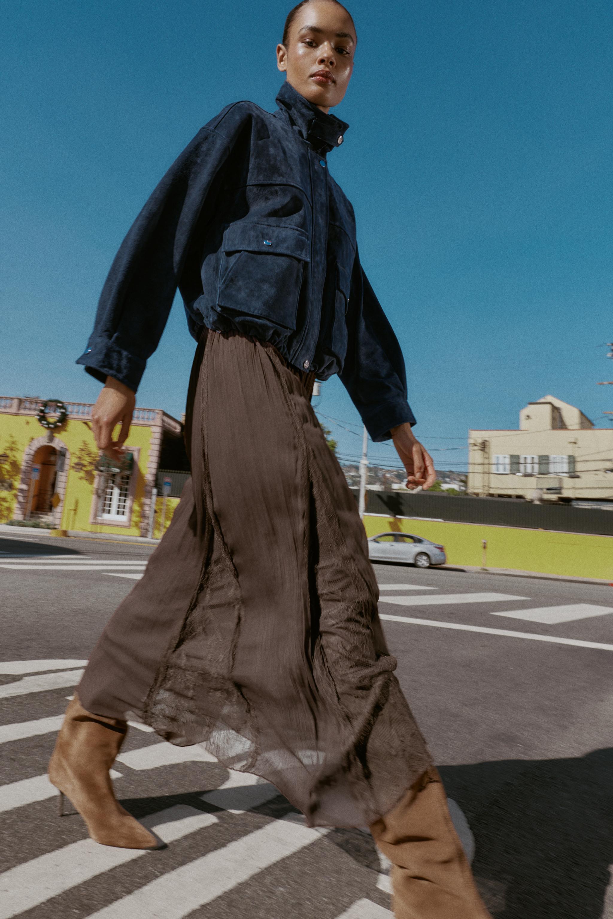 レースゴデットスカート - ダークブラウン | ZARA Japan / 日本