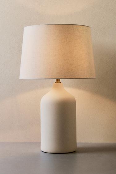 TABLE LAMP WITH WHITE CERAMIC BASE - Білий Zara