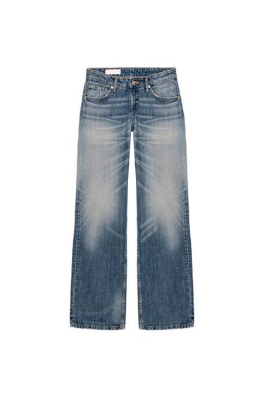 TRF LOW-RISE WIDE-LEG JEANS - Mid-blue by Zara