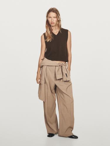 Zara 100% cashmere V-neck vest - Mink marl - Image 0