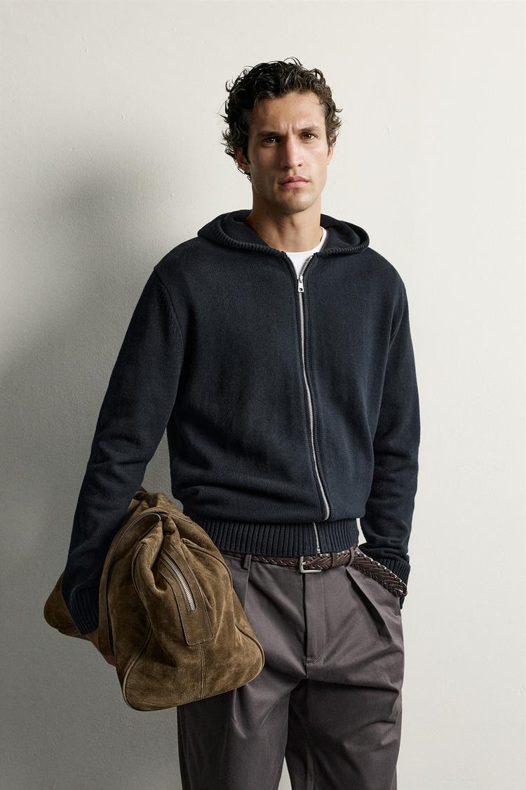 100% COTTON KNIT HOODIE