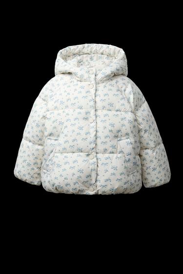 FLORAL FLEECE-LINED PUFFER JACKET - Ecru by Zara - Image 0
