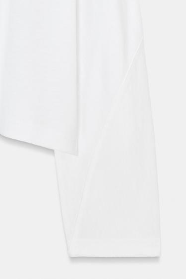 LONG SLEEVE SEAMED T-SHIRT - White by Zara - Image 6