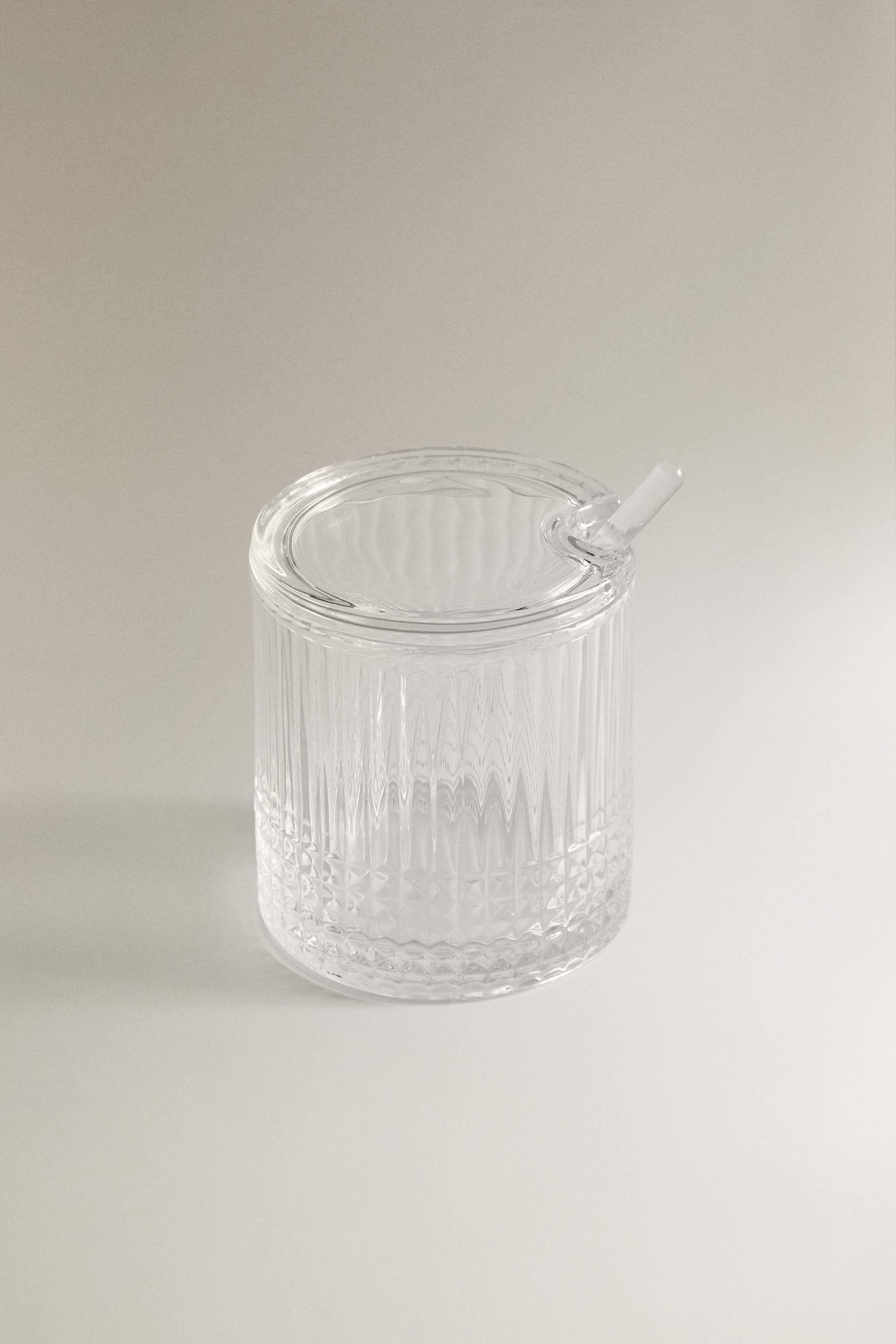 SUCRIER VERRE RELIEF GÉOMÉTRIQUE