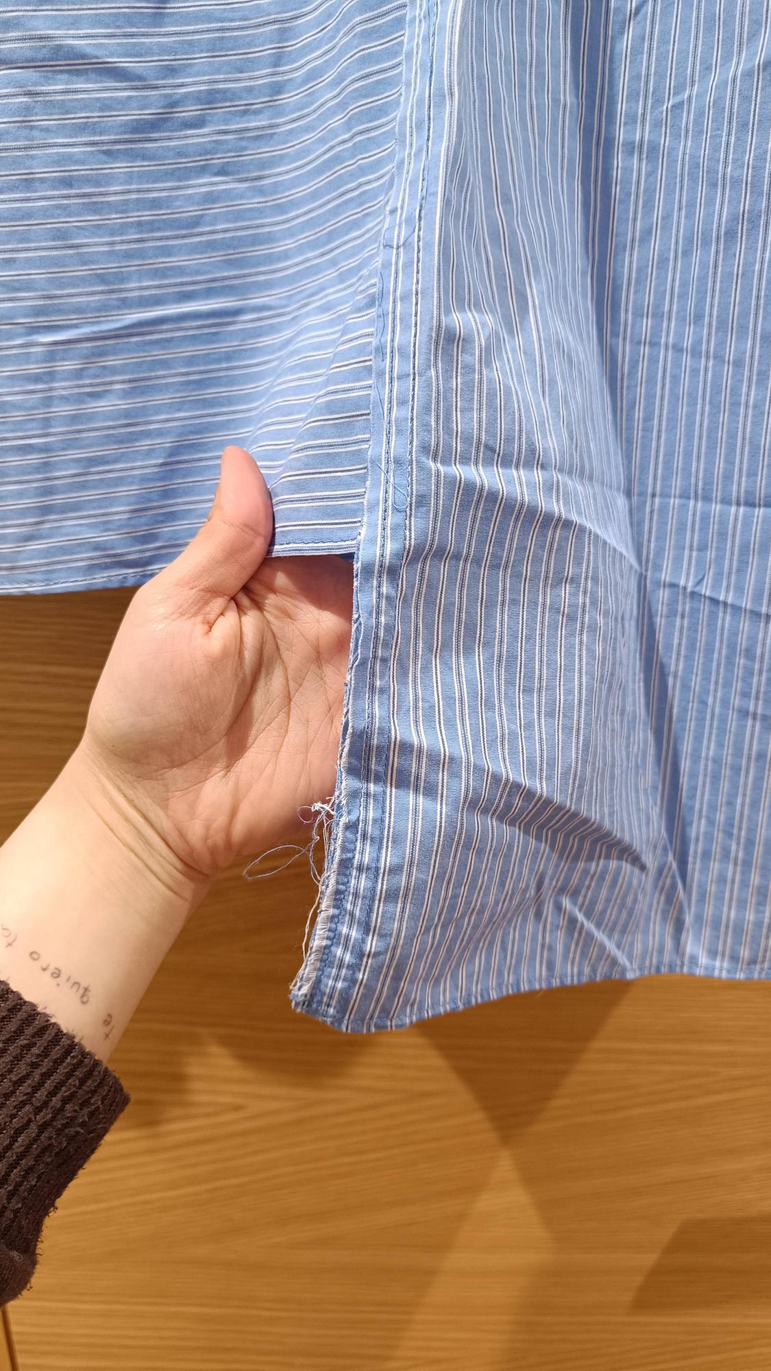 OVERSIZE ASYMMETRIC SHIRT WITH CONTRAST STRIPES - Image 4