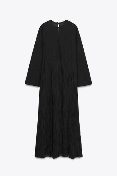 ZW COLLECTION ビーズ刺繍ワンピースブラックZaraのZW COLLECTION ビーズ刺繍ワンピース - ブラック