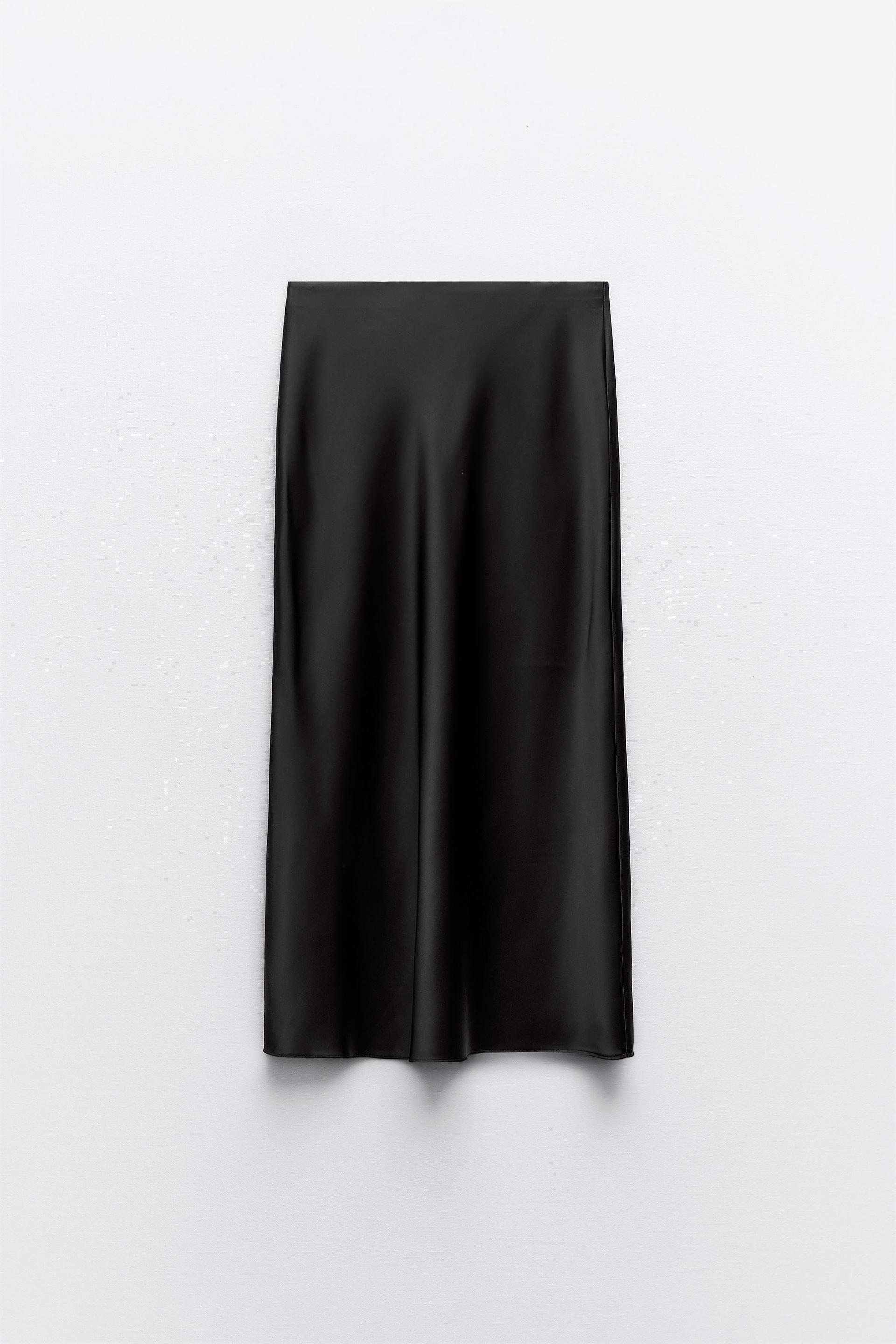 SATIN MIDI SKIRT