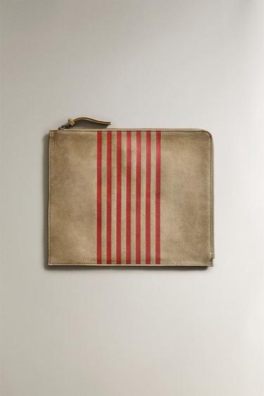 ZAMSZOWA KOPERTÓWKA NA DOKUMENTY - Ecru / Czerwień Zara