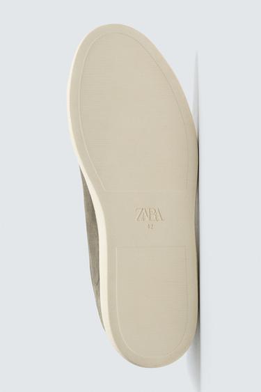 LEATHER TRAINERS - Taupe Grey by Zara - Image 6