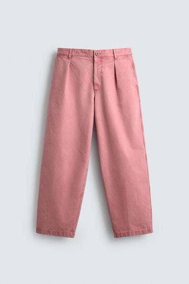 RELAXED-FIT-HOSE MIT ZIERFALTEN – LIMITED EDITION - Altrosa von Zara