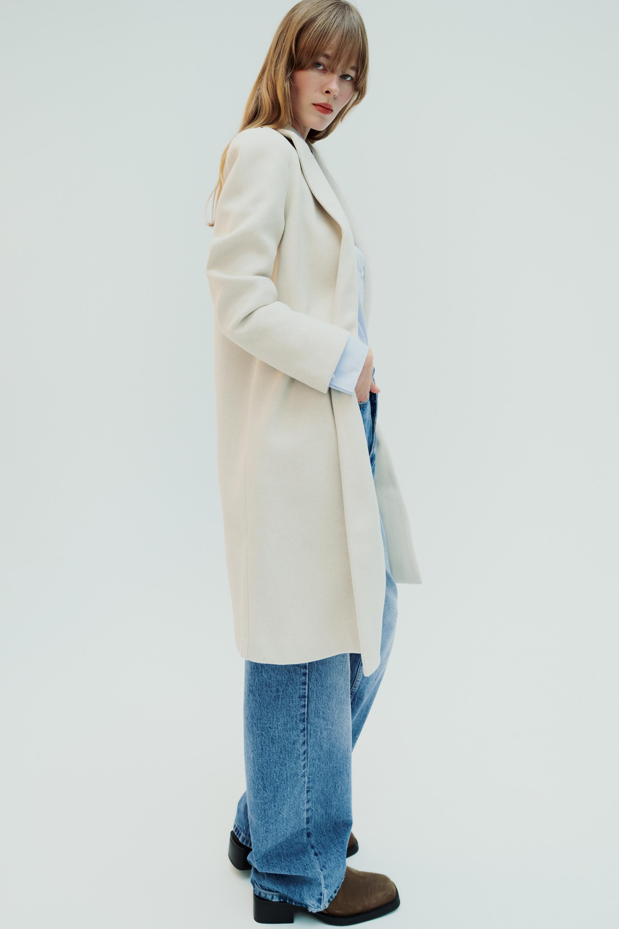 Light blue wool coat clearance zara