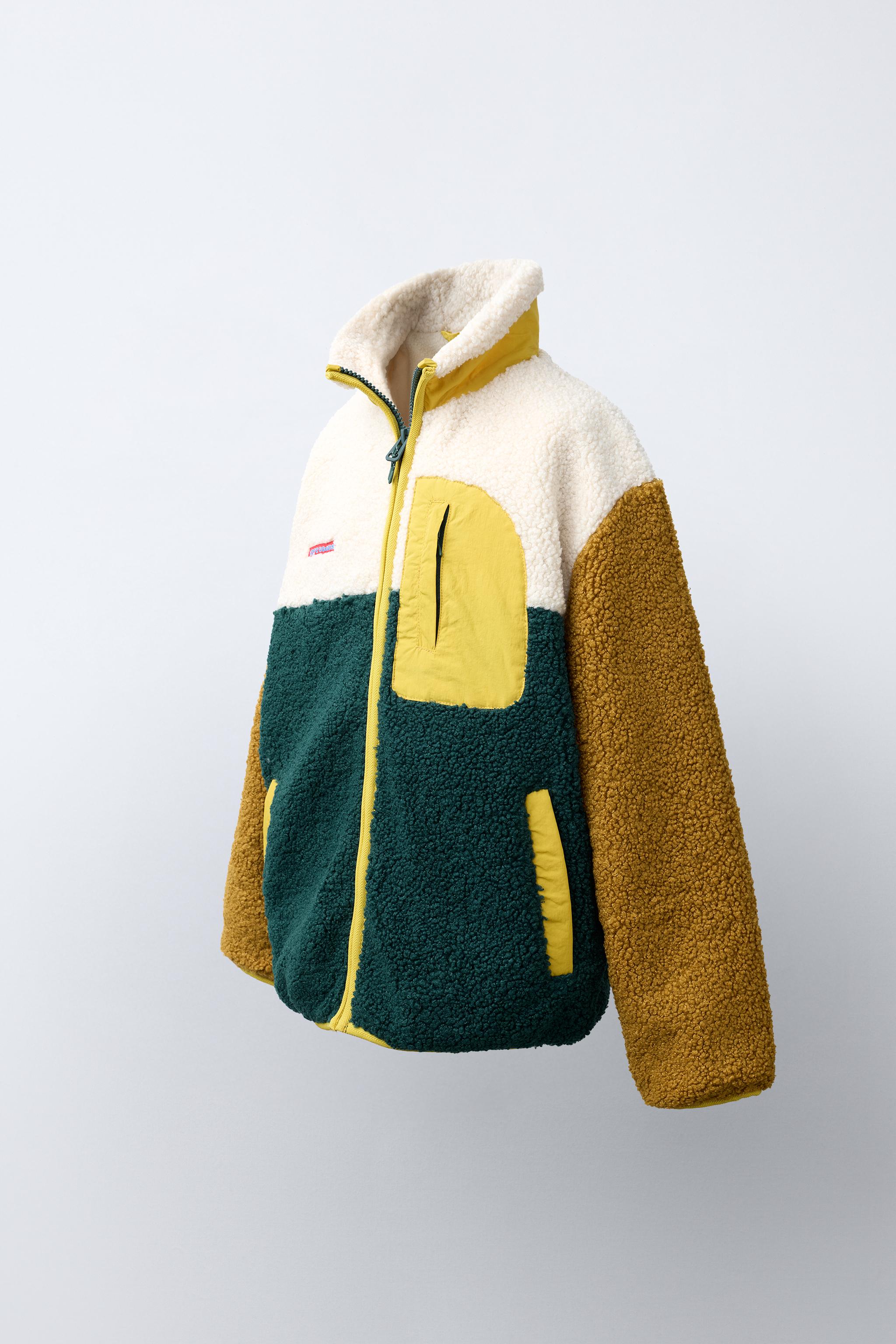 BLOUSON EFFET MOUTON COLORBLOCK