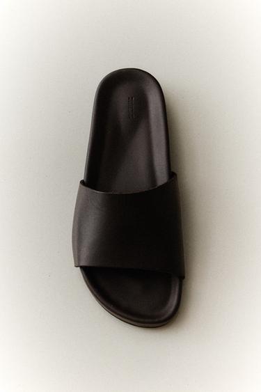 LEDER-PANTOLETTE - Braun von Zara