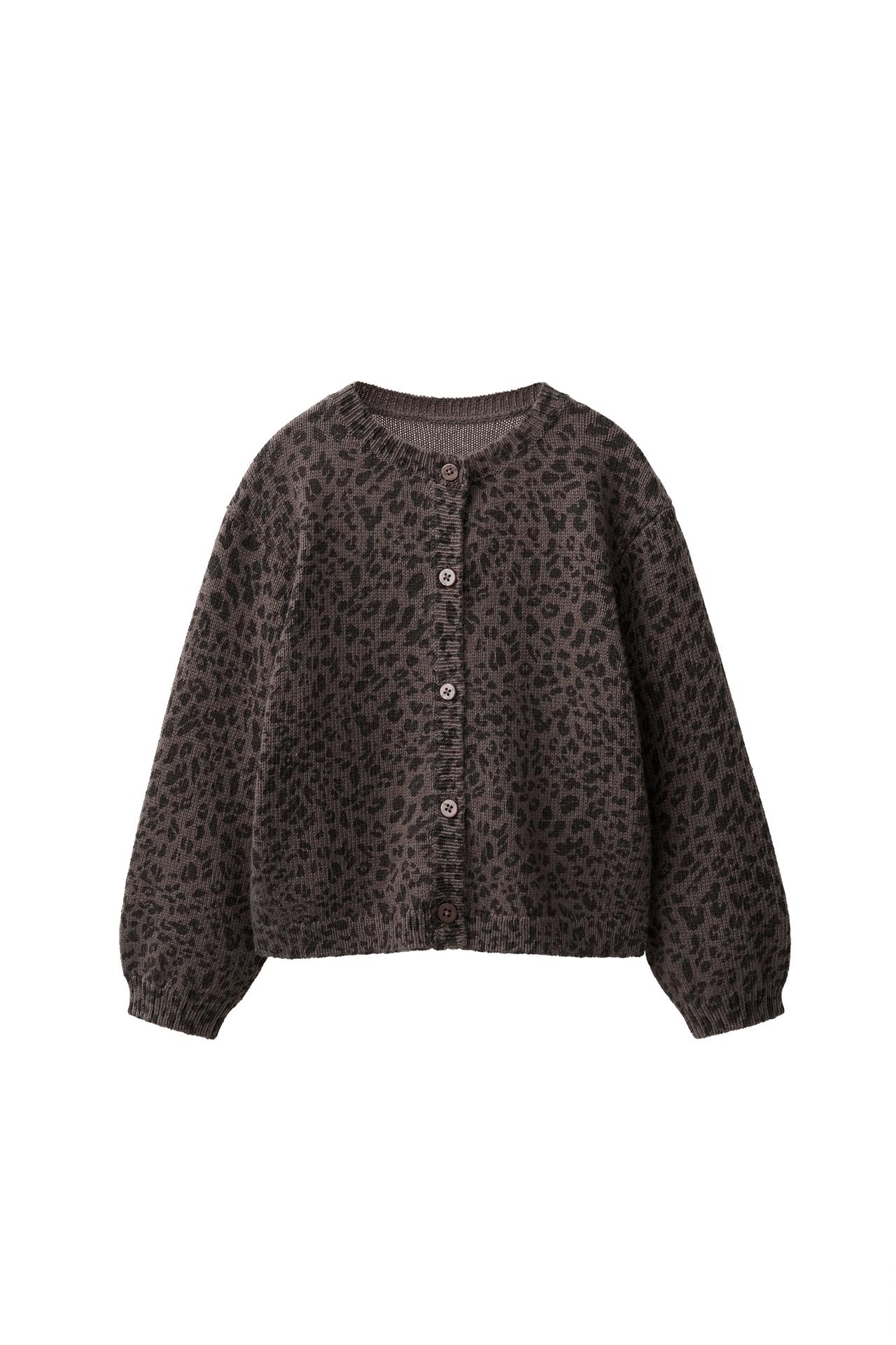 ANIMAL PRINT KNIT CARDIGAN