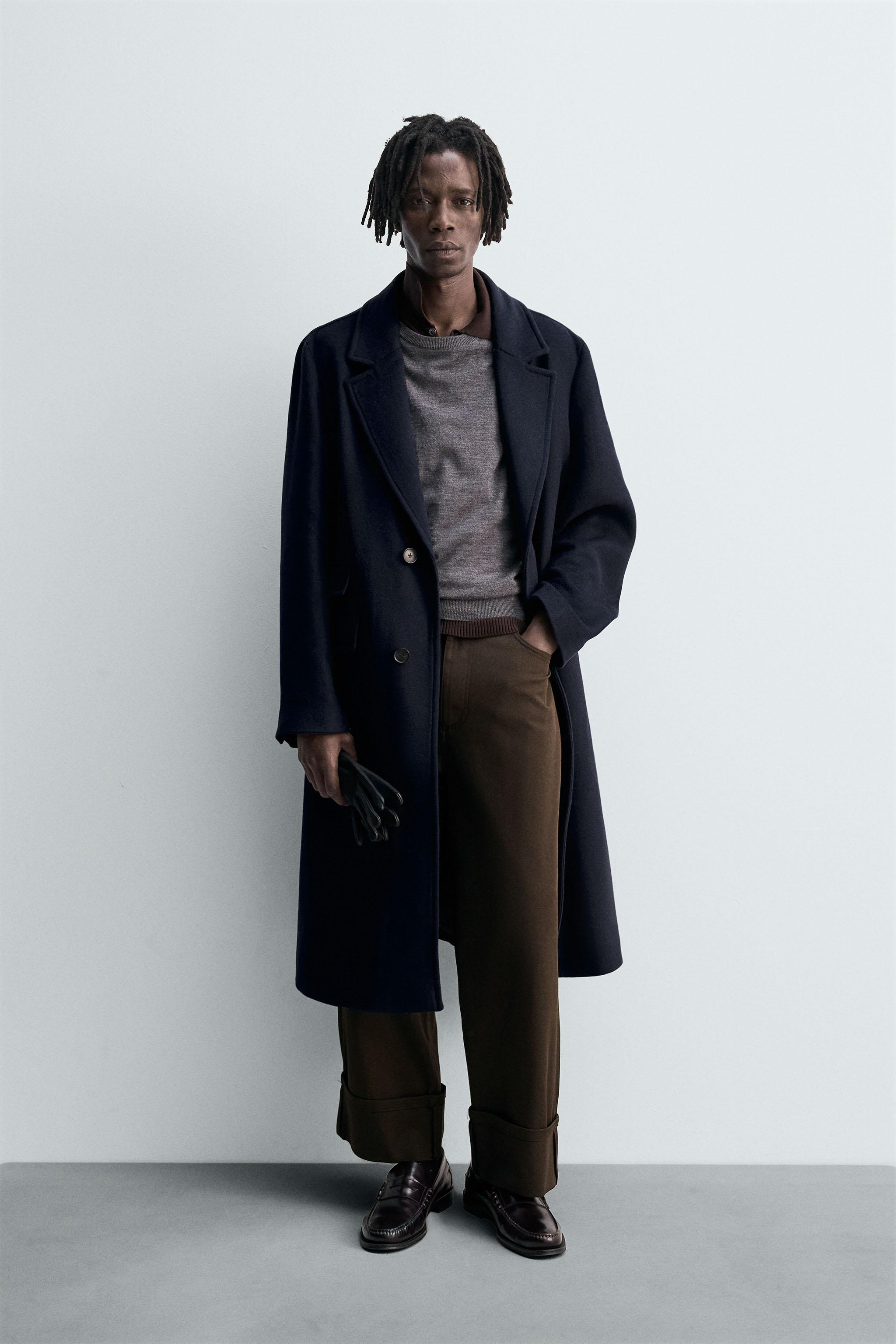 WOOL BLEND COAT - Navy blue | ZARA Australia