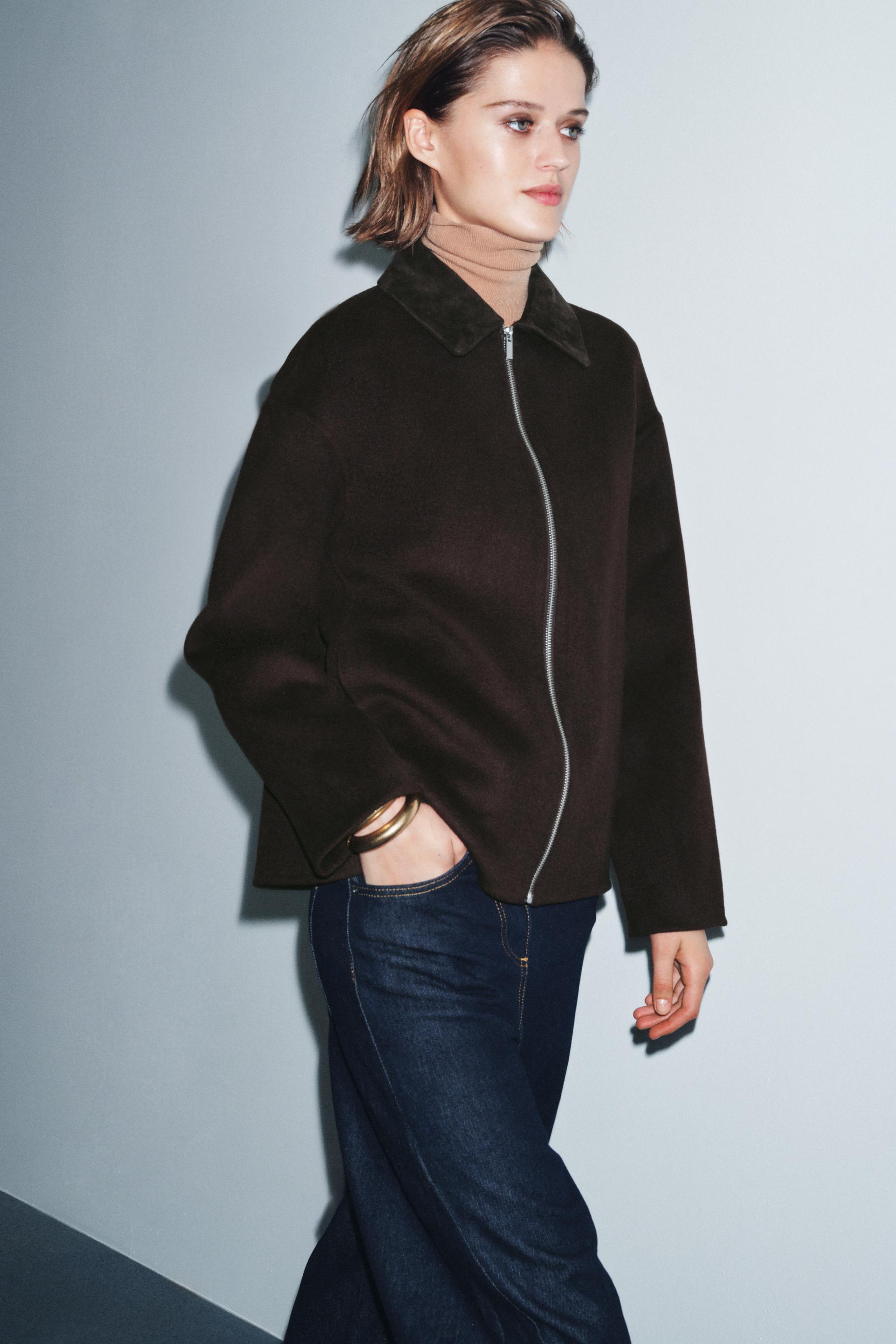 ZW COLLECTION ウール混ジャケット - ブラウン | ZARA Japan / 日本