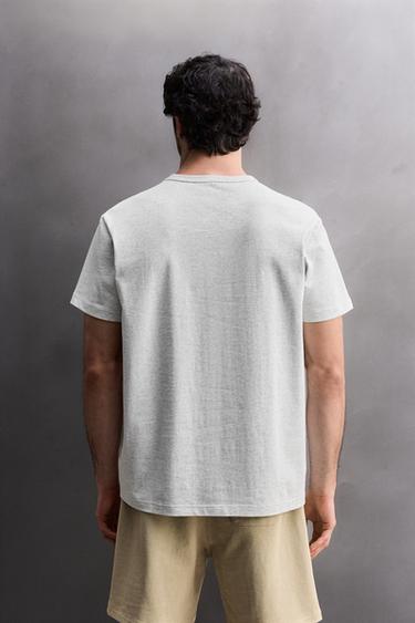 T-SHIRT IM RELAXED FIT HEAVYWEIGHT - Grau meliert von Zara