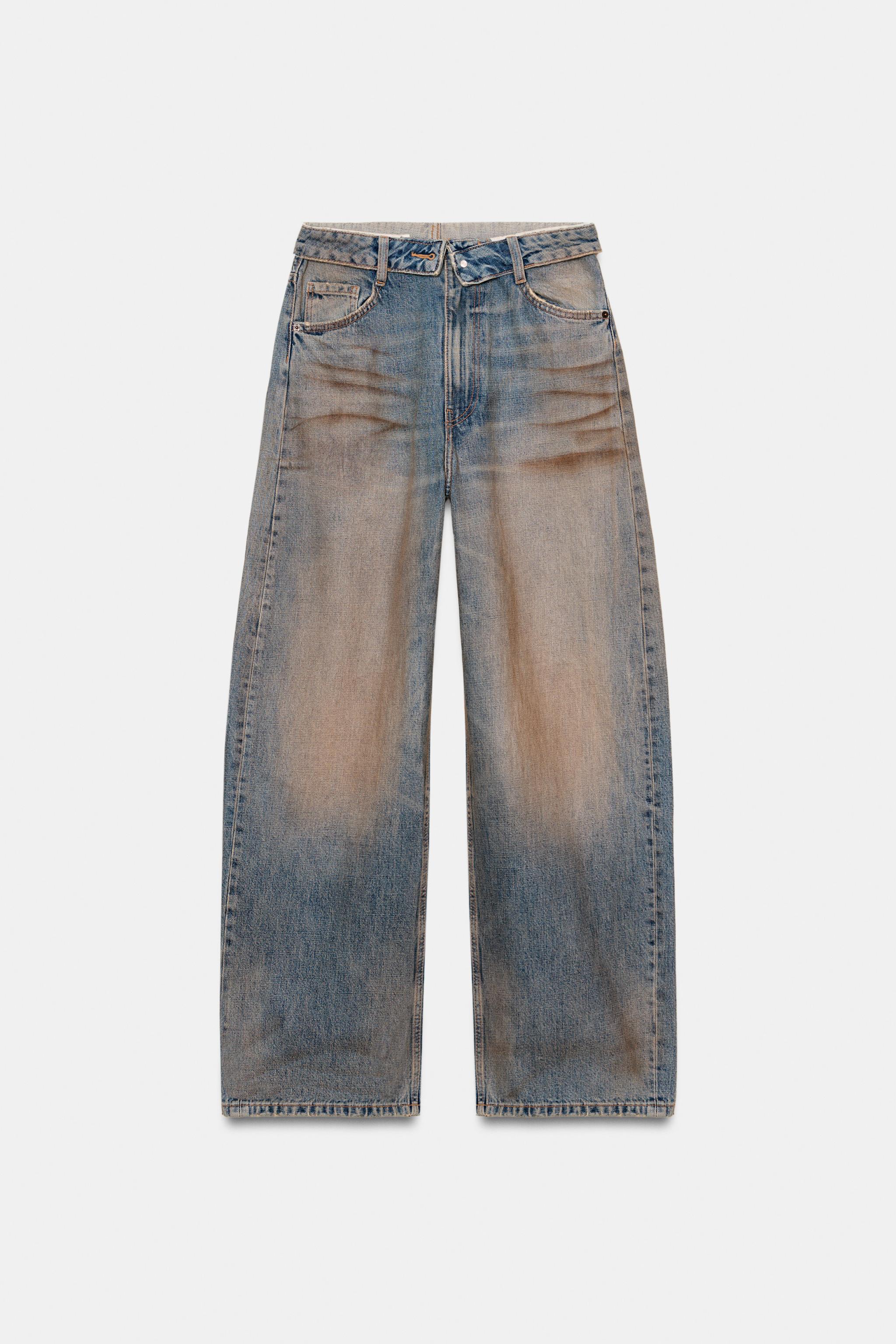 TRF FOLDED WAIST MID-RISE JEANS