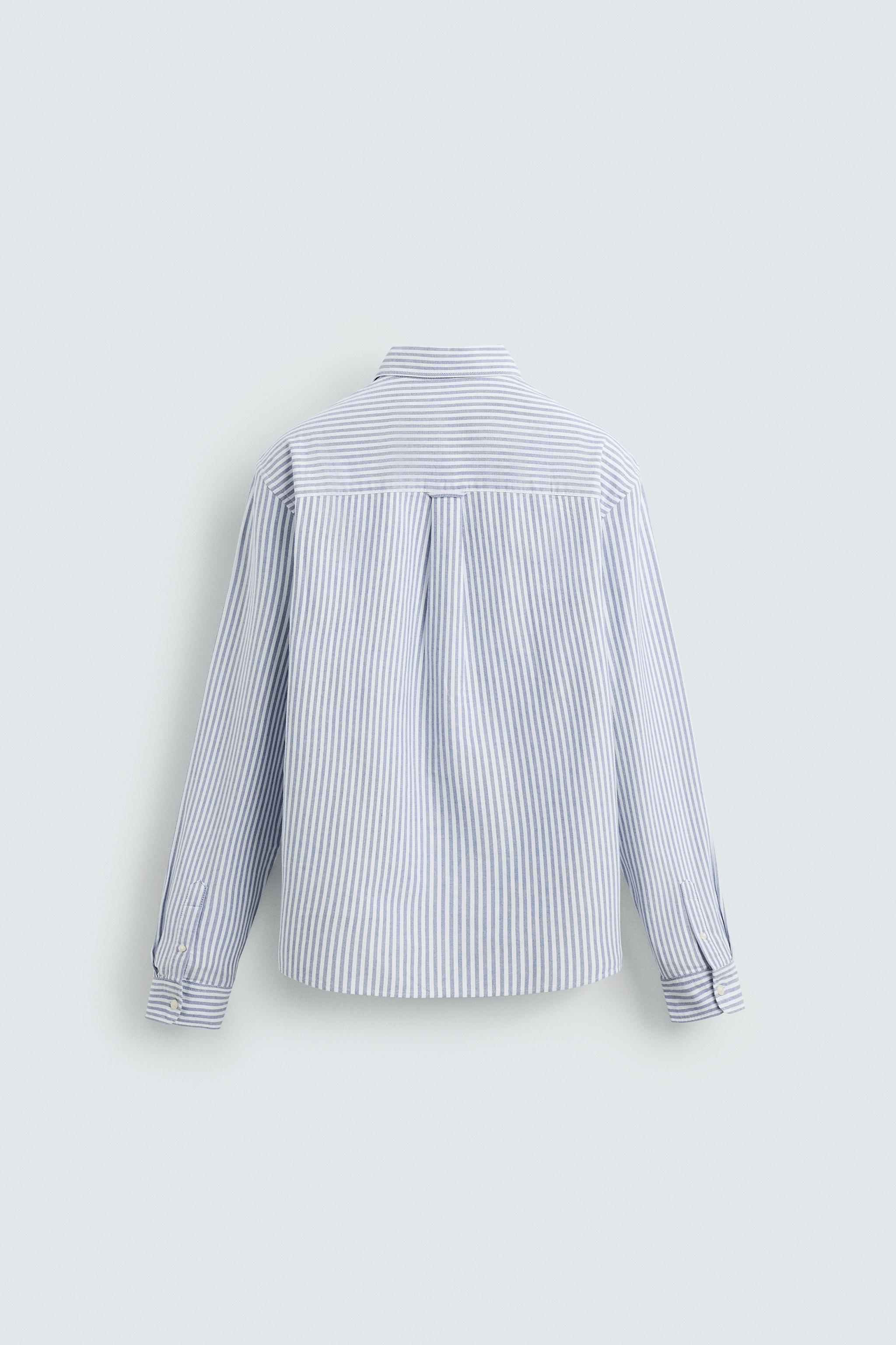 斑♫ TEXTURED OXFORD SHIRT - Sky blue | ZARA United States