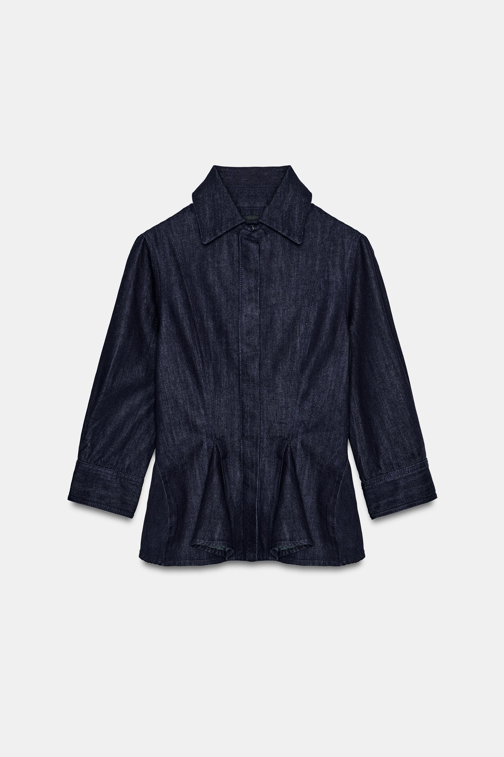 ZW COLLECTION PEPLUM DENIM SHIRT