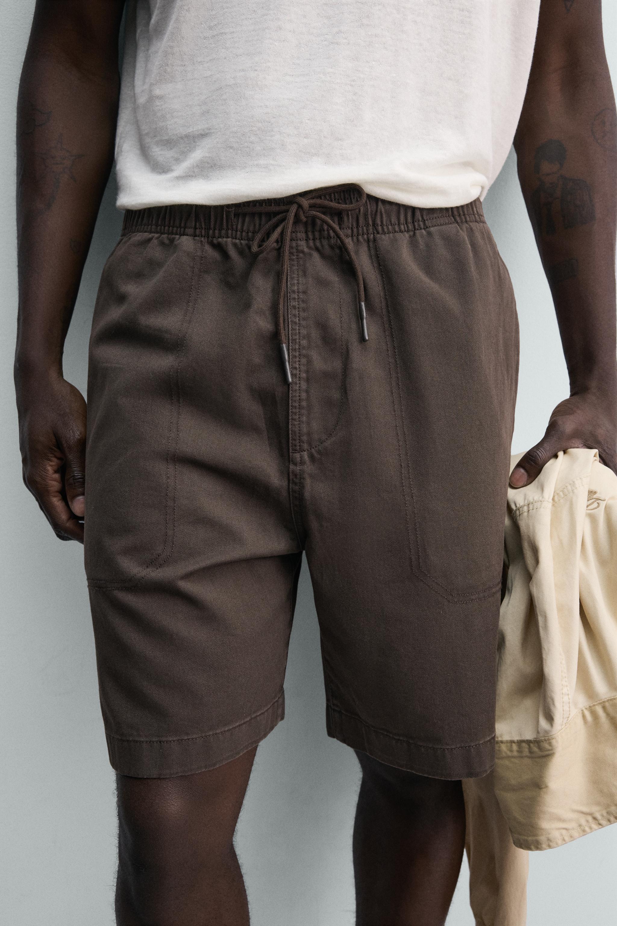Zara YIKAMALI RELAXED FIT BERMUDA görsel 5