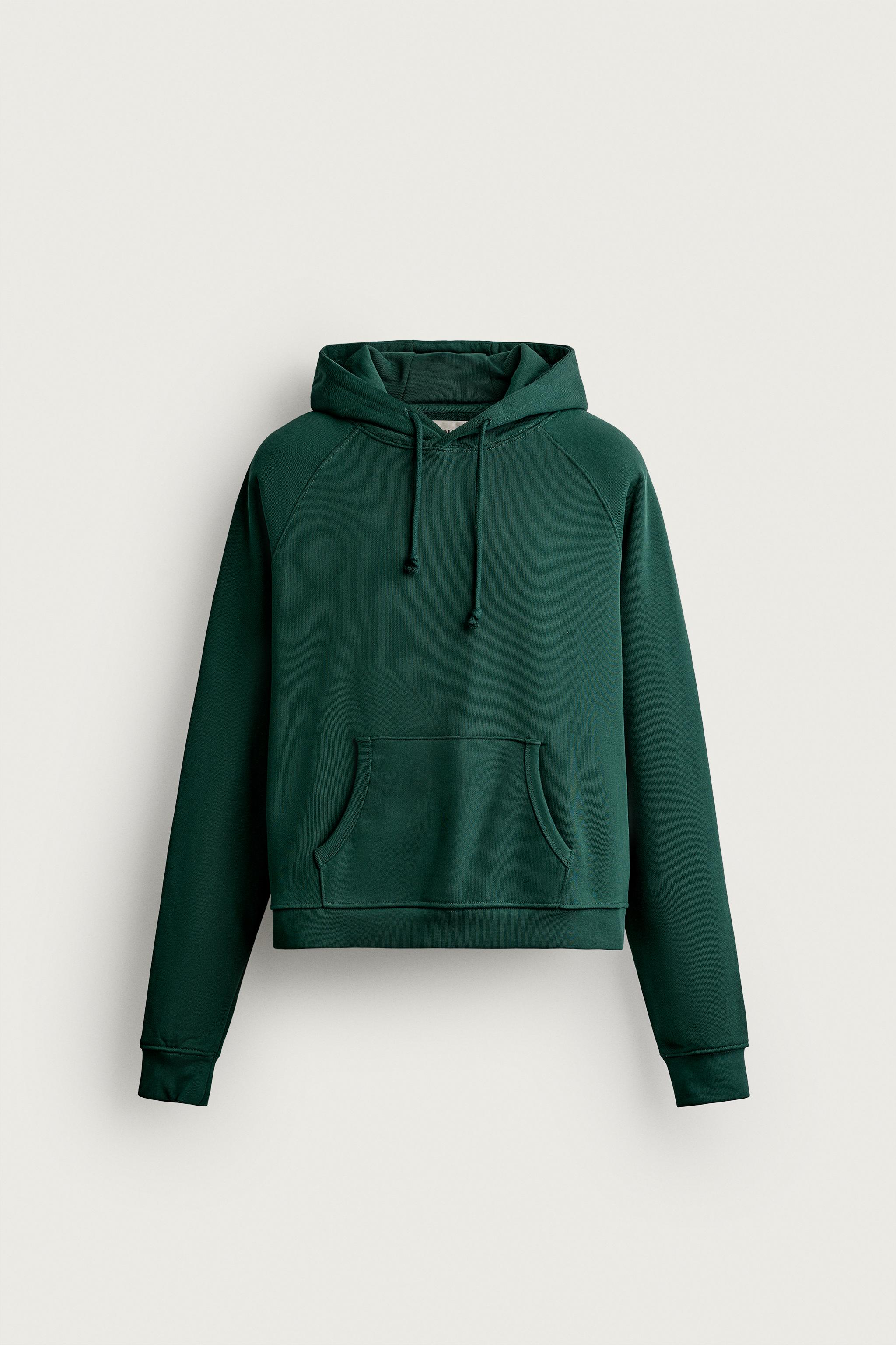 Zara LOGO İŞLEMELİ KAPÜŞONLU SWEATSHIRT