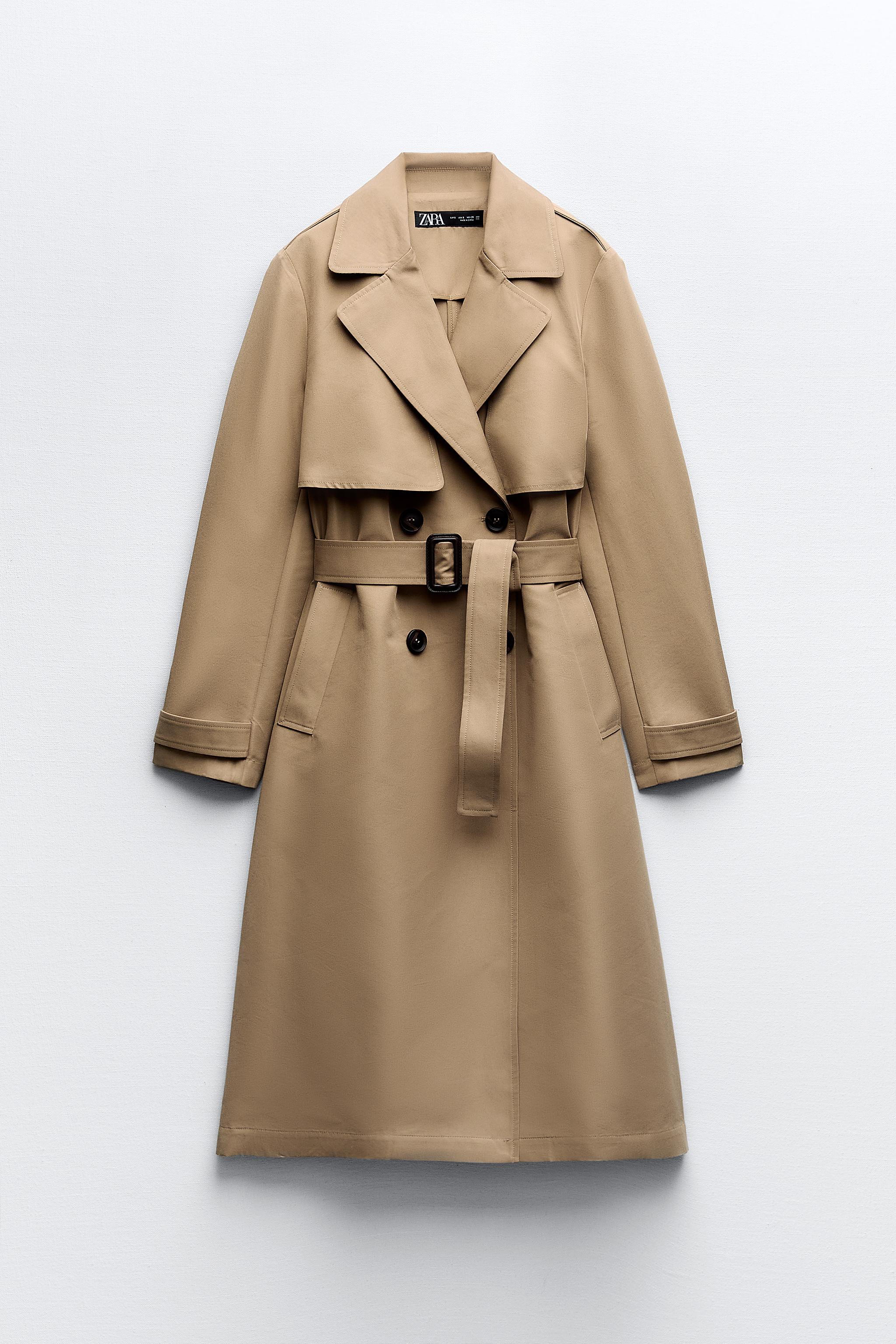 Zara camel trench on sale coat