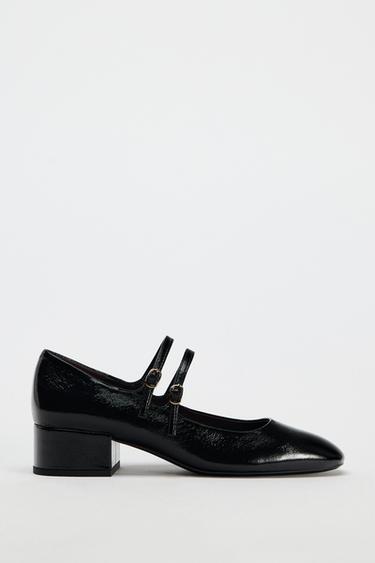 DOUBLE STRAP BLOCK HEELS - Black by Zara