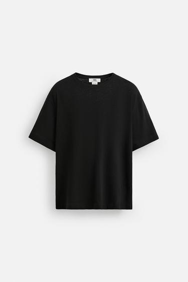 COTTON - LINEN T-SHIRT - Brown by Zara