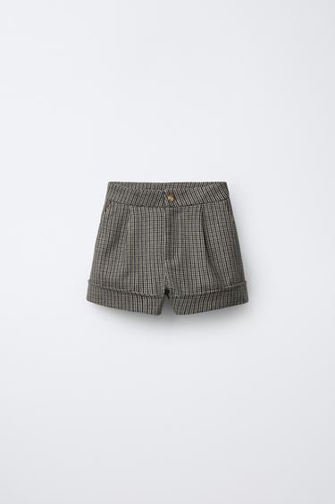 BERMUDA STAMPA A QUADRI - Kaki di Zara